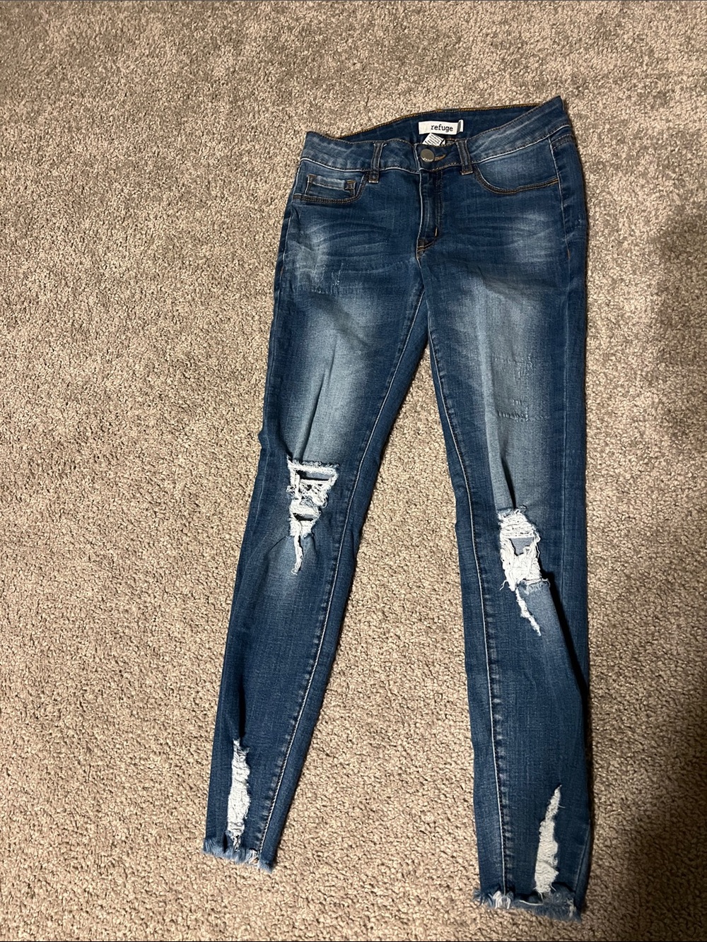refuge navy distressed skinny jeans